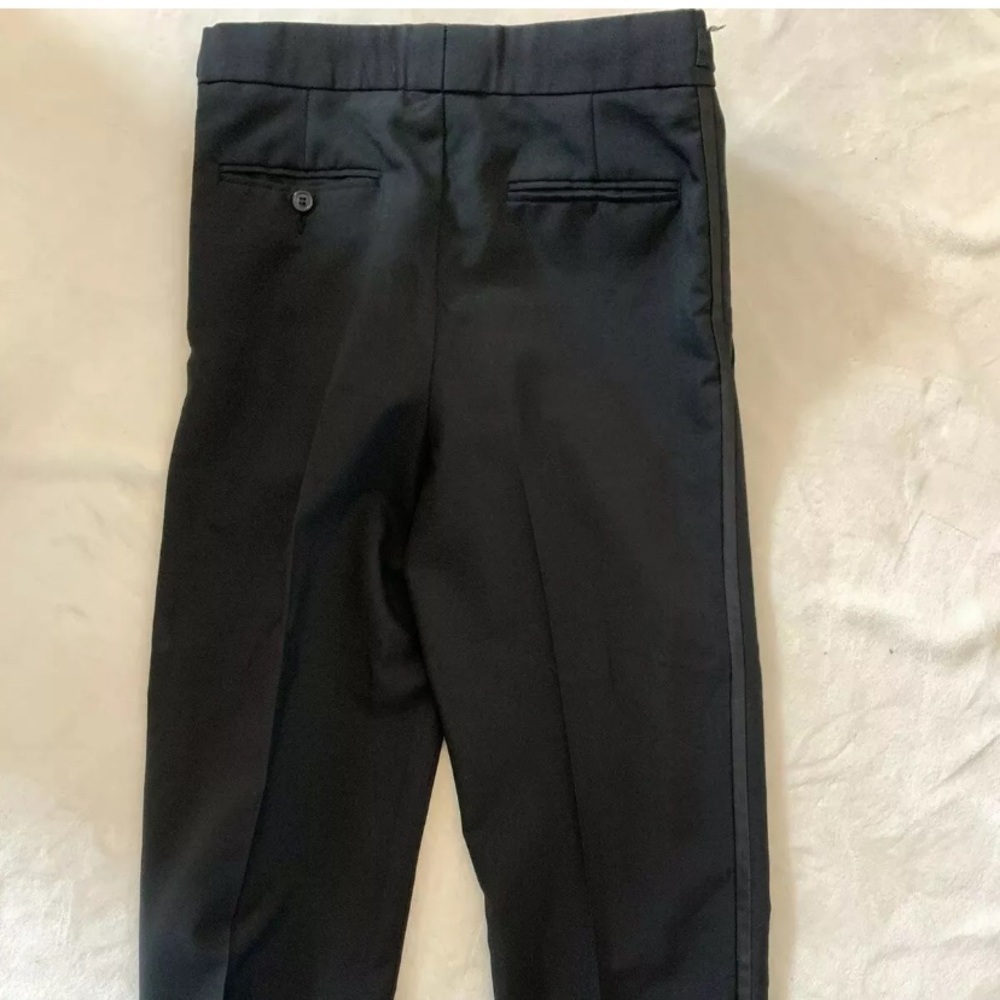 Black Pleated Adjustable Waist Tuxedo Pant 27-29R